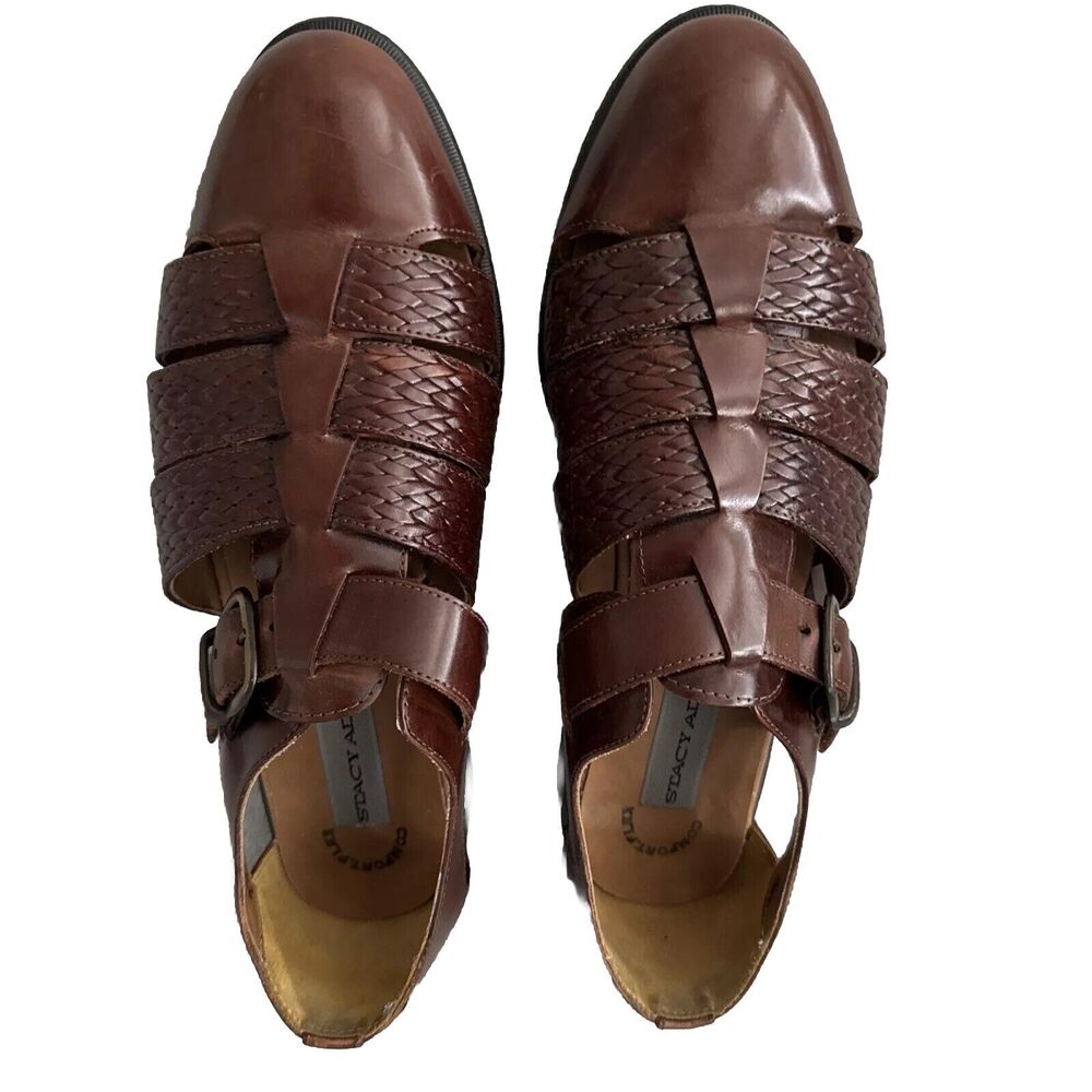 Men's Sz 9.5 Fisher Sandals Huaraches Brown Comfort Flex Closed Toe - Picture 3 of 13